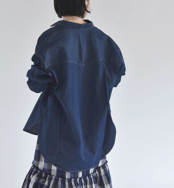 quaranciel「quaranciel:〈洗濯機可能〉オーバー サイズ デニム シャツ」|シャツ・ブラウス|
