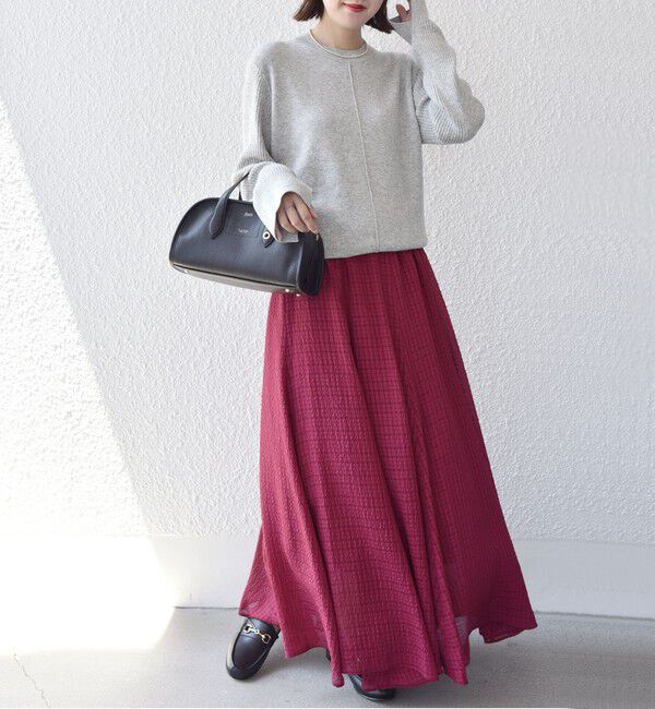 SHIPS for women「【WEB限定】〈手洗い可能〉ボーダー リブ スリーブ ベーシック ニット」|ニット・セーター|