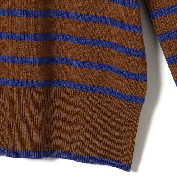 SHIPS for women「【WEB限定】〈手洗い可能〉ボーダー リブ スリーブ ベーシック ニット」|ニット・セーター|