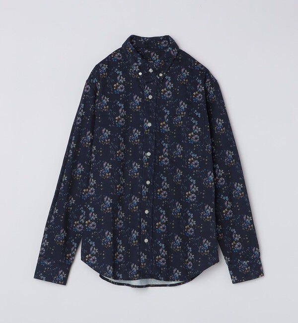 SHIPS Colors 「SHIPS Colors:〈洗濯機可能〉プリント ロングスリーブ シャツ」|シャツ・ブラウス|ネイビー