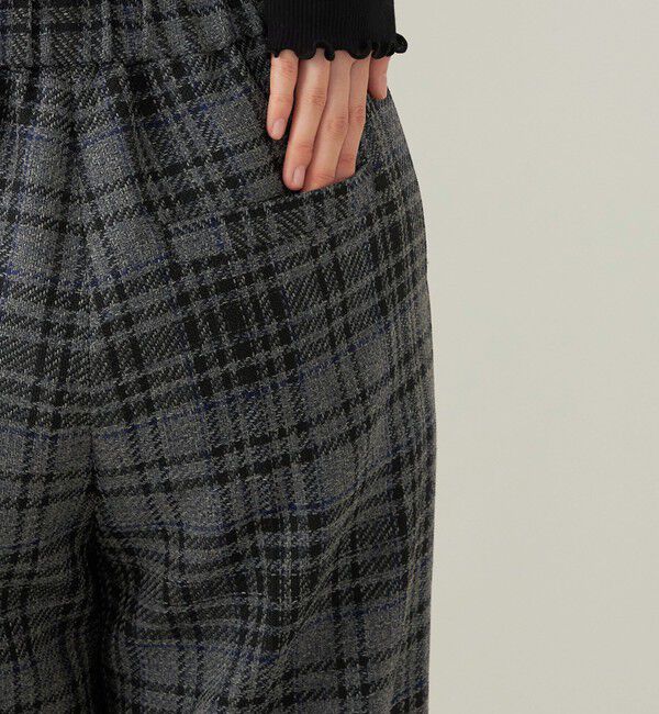 quaranciel「quaranciel:〈手洗い可能〉チェック ソリッド パイピング ワイド パンツ」|その他|