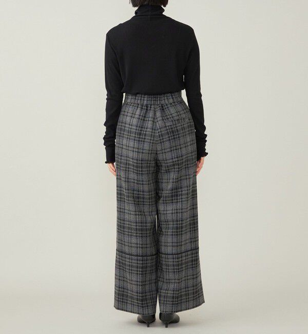 quaranciel「quaranciel:〈手洗い可能〉チェック ソリッド パイピング ワイド パンツ」|その他|