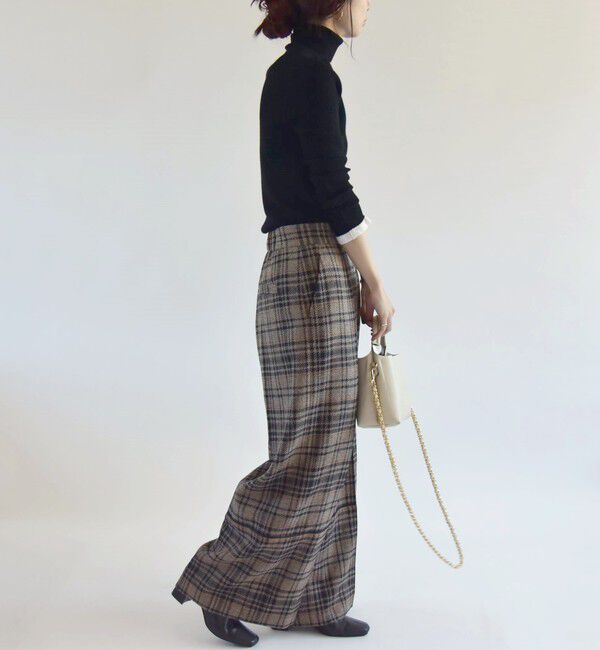 quaranciel「quaranciel:〈手洗い可能〉チェック ソリッド パイピング ワイド パンツ」|その他|