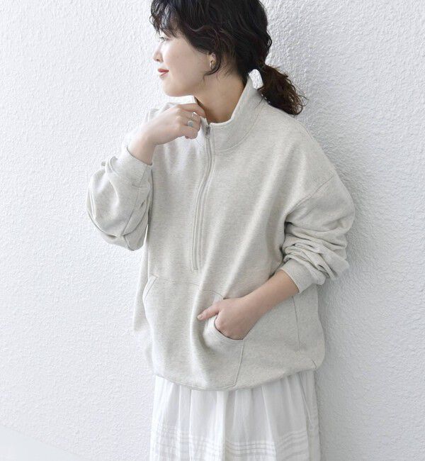 SHIPS any「SHIPS any: COTTON USA ハーフジップ ドロスト プルオーバー スウェット◇」|スウェット・ジャージ|