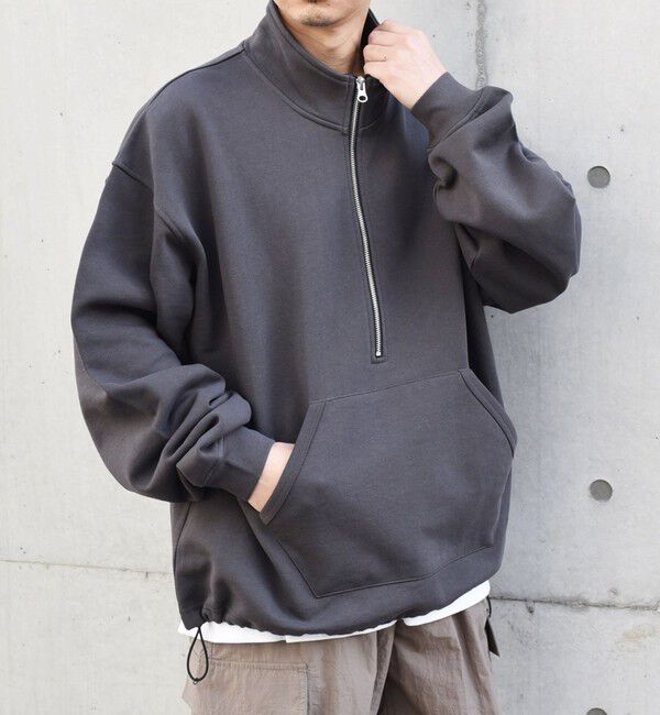 SHIPS any「SHIPS any: COTTON USA ハーフジップ ドロスト プルオーバー スウェット◇」|スウェット・ジャージ|