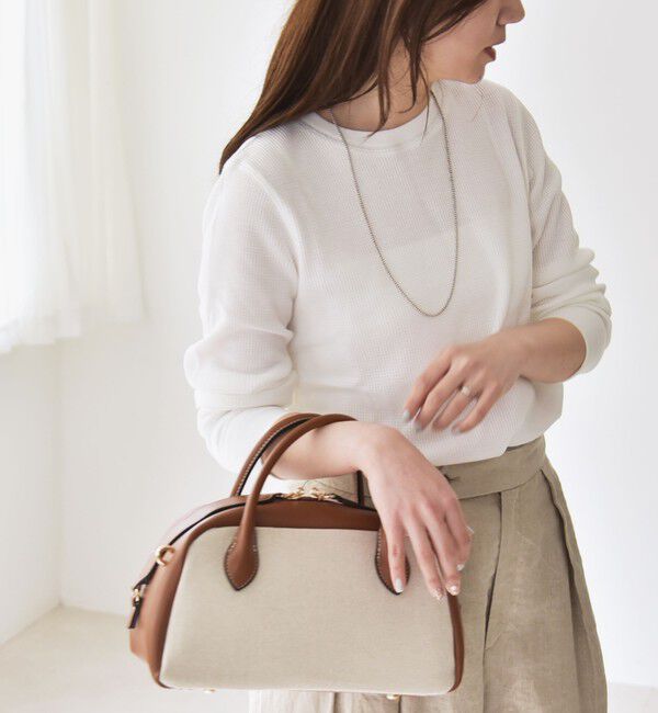 quaranciel「quaranciel:〈洗濯機可能〉ワッフル クルーネック ラウンドヘム カットソー」|Tシャツ・カットソー|