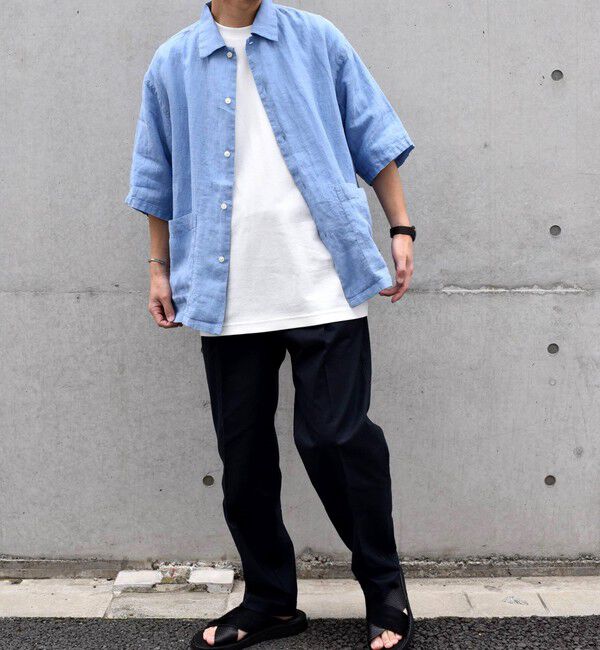 SHIPS any「SHIPS any: 〈接触冷感等〉ハイブリッドリネン 2タック パンツ (セットアップ対応)」|チノ|