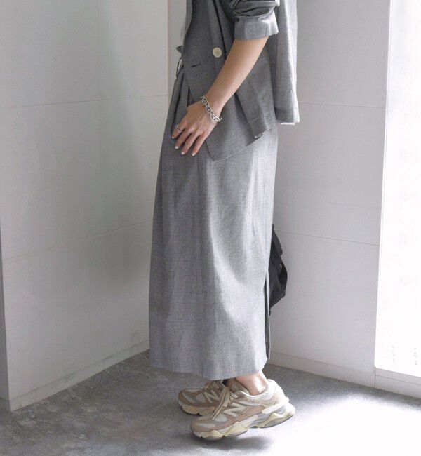 SHIPS any「SHIPS any: リネン ミックス 千鳥柄 ハイウエスト タイト スカート」|スカート|