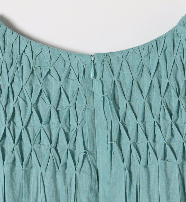 SHIPS any「【WEB限定】SHIPS any: ハンドスモッキング  コットン フレア ノースリーブ ワンピース」|ワンピース|