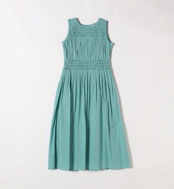 SHIPS any「【WEB限定】SHIPS any: ハンドスモッキング  コットン フレア ノースリーブ ワンピース」|ワンピース|