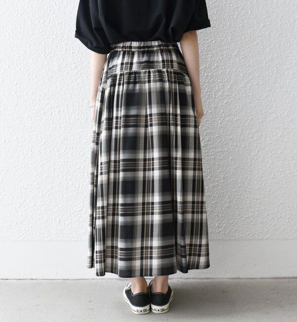 SHIPS any「SHIPS any:〈洗濯機可能〉ペール チェック ギャザー フレア スカート」|スカート|