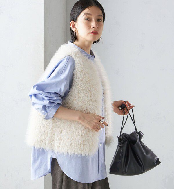 SHIPS for women「リバーシブル フェイクファー ボンディング ジレ」|ベスト・ジレ|