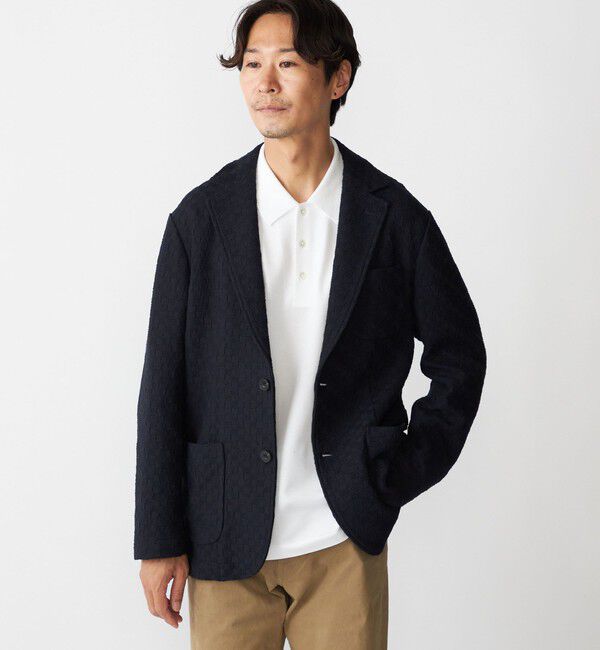 SHIPS「SHIPS:〈手洗い可能〉TEXBRID(R) ジャカード 2ボタン ジャケット」|テーラードジャケット|