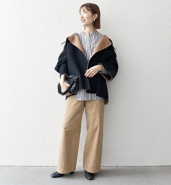 SHIPS any「《一部追加予約》【WEB限定】SHIPS any: リバー スタンドカラー ポンチョ ショート コート」|その他|