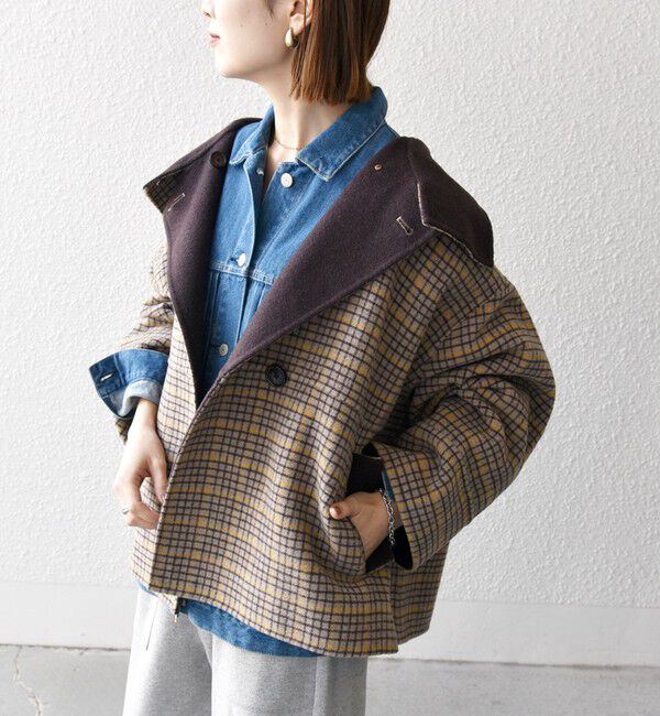 SHIPS any「《一部追加予約》【WEB限定】SHIPS any: リバー スタンドカラー ポンチョ ショート コート」|その他|