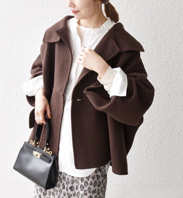 SHIPS any「《一部追加予約》【WEB限定】SHIPS any: リバー スタンドカラー ポンチョ ショート コート」|その他|