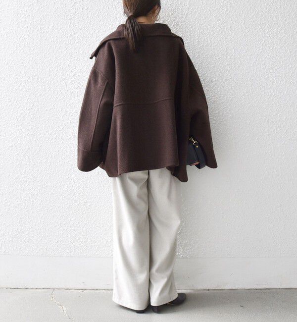 SHIPS any「《一部追加予約》【WEB限定】SHIPS any: リバー スタンドカラー ポンチョ ショート コート」|その他|