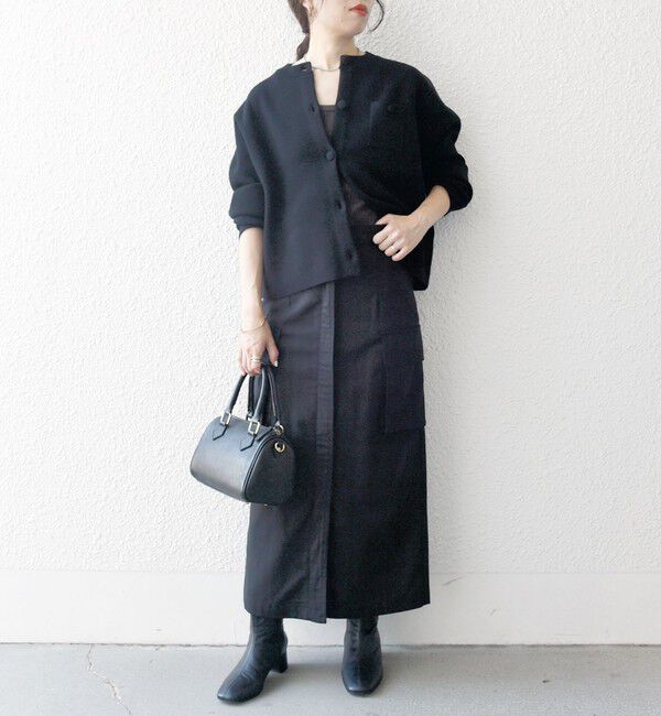 SHIPS any「SHIPS any: ミラノリブ ノーカラー ニット ジャケット カーディガン」|カーディガン|