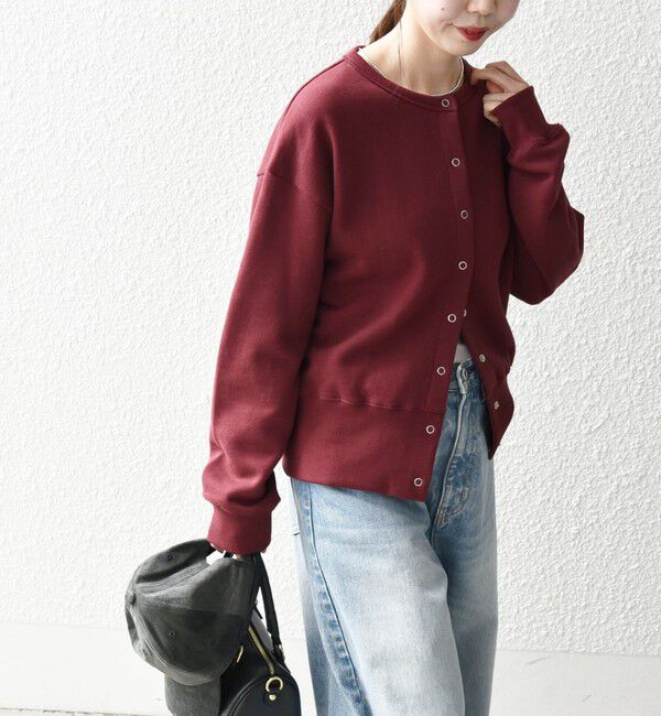 SHIPS any「【WEB限定】SHIPS any: USA コットン 裏起毛 コンパクト スナップ カーディガン」|カーディガン|