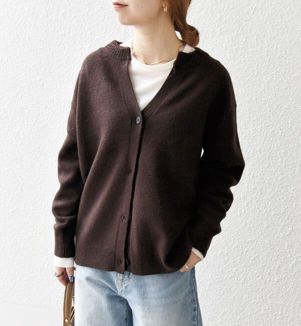 SHIPS any「SHIPS any:〈手洗い可能〉AQUA カシミヤ ミックス スキッパー カーディガン」|カーディガン|