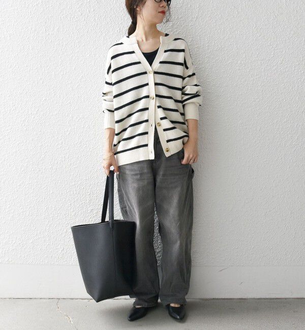 SHIPS any「SHIPS any:〈手洗い可能〉AQUA カシミヤ ミックス スキッパー カーディガン」|カーディガン|