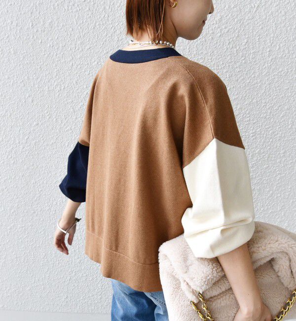 SHIPS for women「【WEB限定】〈手洗い可能〉配色 ポケット カーディガン」|カーディガン|