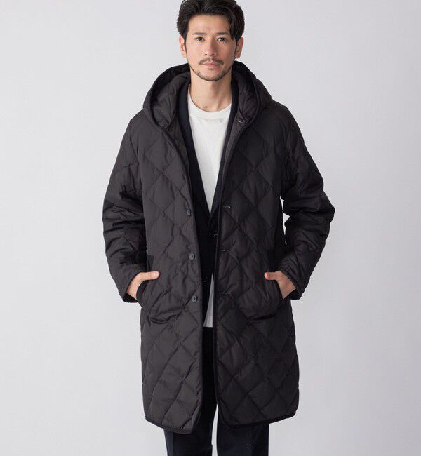 SHIPS「【WEB限定/SHIPS別注】TAION:〈手洗い可能〉ダウン キルティング フードコート」|ダウン|ブラック