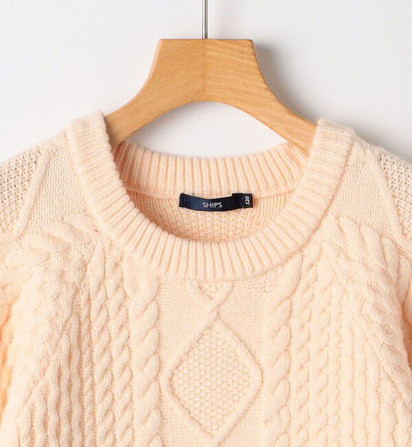 SHIPS KIDS「SHIPS KIDS:80～90cm /〈洗濯機可能〉ケーブル ニット」|ニット・セーター|
