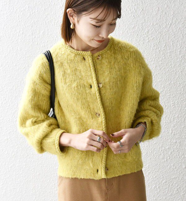 SHIPS any「SHIPS any:〈手洗い可能〉シャギー クルーネック ニット カーディガン」|カーディガン|