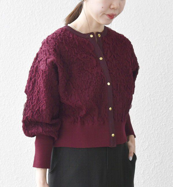 SHIPS any「【WEB限定】SHIPS any:〈手洗い可能〉ジャカード バンピー コンパクト カーディガン」|カーディガン|