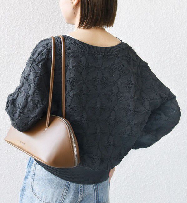 SHIPS for women「【WEB限定】〈洗濯機可能〉2WAY フラワー ジャカード ハーフ ジップ プルオーバー」|ニット・セーター|