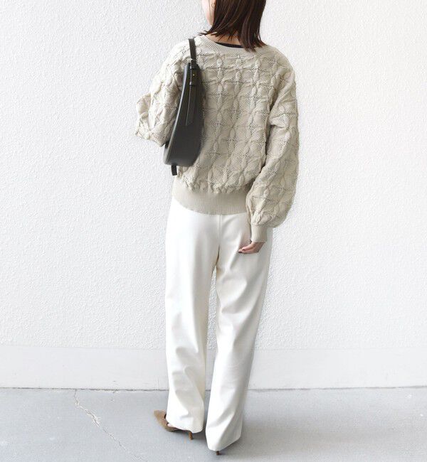 SHIPS for women「【WEB限定】〈洗濯機可能〉2WAY フラワー ジャカード ハーフ ジップ プルオーバー」|ニット・セーター|