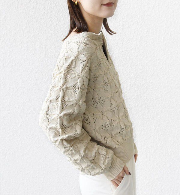 SHIPS for women「【WEB限定】〈洗濯機可能〉2WAY フラワー ジャカード ハーフ ジップ プルオーバー」|ニット・セーター|