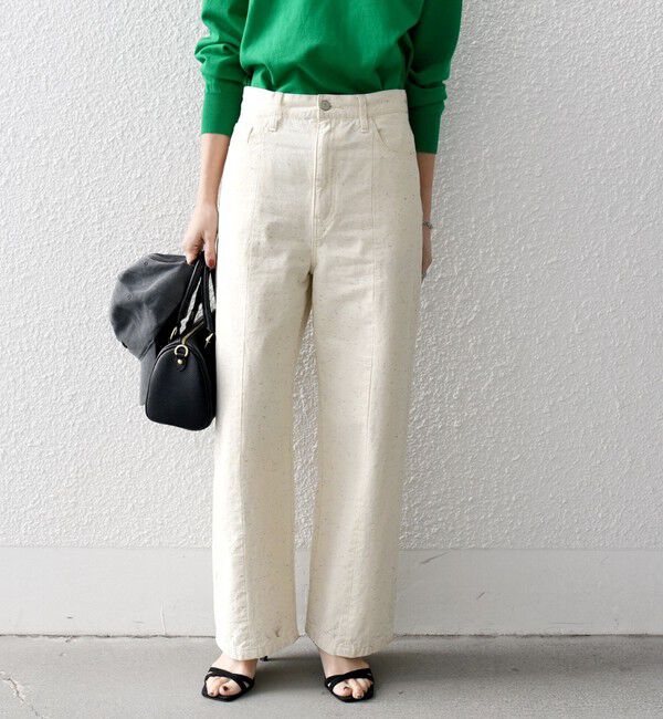 SHIPS any「SHIPS any:〈洗濯機可能〉ネップ ストレート ワイド パンツ［SHIPS any DENIM］」|その他|ナチュラル