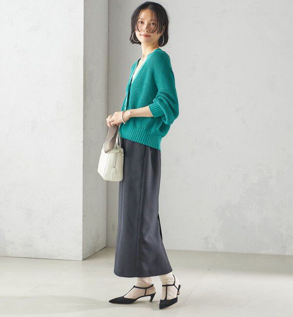 SHIPS for women「〈手洗い可能〉Asami 麻調合繊 ウエスト リブ タイト スカート」|タイト|