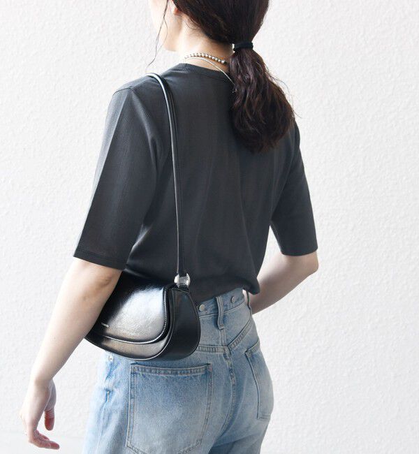 SHIPS any「SHIPS any:〈洗濯機可能〉シアー リブ ハーフ スリーブ クルーネック TEE」|Tシャツ・カットソー|