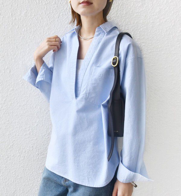 SHIPS for women「〈洗濯機可能〉ワンポイント 刺繍 スキッパー シャツ」|シャツ・ブラウス|