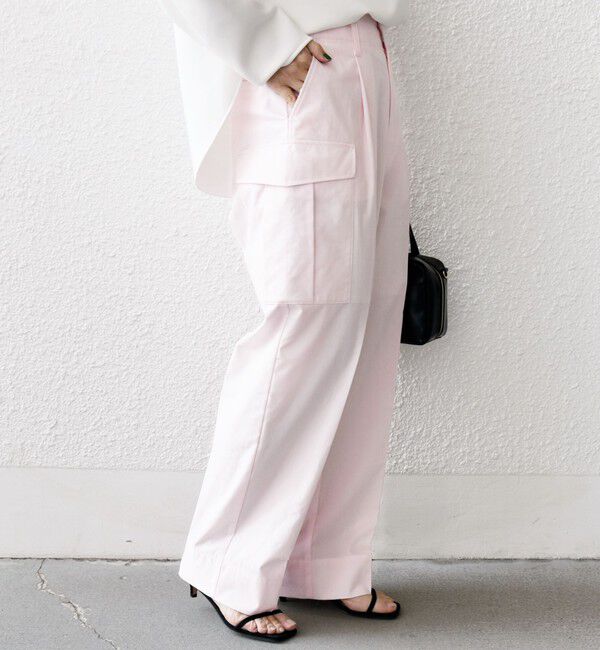 SHIPS for women「〈洗濯機可能〉ポリエステル 麻 カーゴ パンツ」|その他|