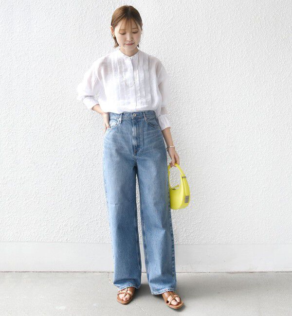 SHIPS for women「【WEB限定】〈洗濯機可能〉シアー プリーツ ヨーク パールモチーフボタン ブラウス」|シャツ・ブラウス|