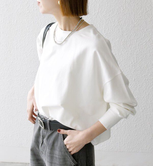 SHIPS any「SHIPS any:〈洗濯機可能〉インレイ ロングスリーブ コンパクト プルオーバー」|Tシャツ・カットソー|