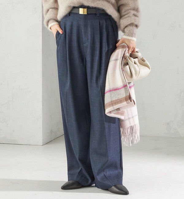 SHIPS for women「〈手洗い可能〉デニムライク 2タック ワイド パンツ」|その他|