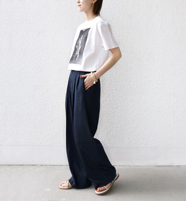 SHIPS for women「〈手洗い可能〉デニムライク 2タック ワイド パンツ」|その他|