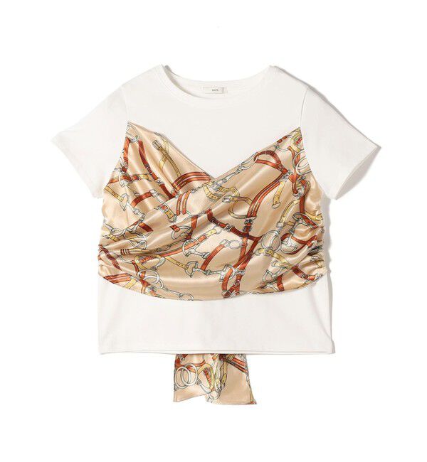 SHIPS for women「【WEB限定】〈手洗い可能〉スカーフ コンビ TEE」|Tシャツ・カットソー|