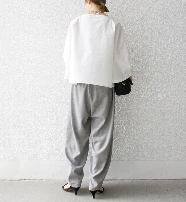 SHIPS any「SHIPS any:〈洗濯機可能〉REPREVE ボートネック フレアスリーブ ブラウス」|シャツ・ブラウス|