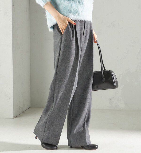 SHIPS for women「〈手洗い可能〉TUMUGITO(R) シャーク ツイード タック パンツ」|その他|