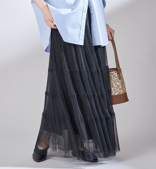 SHIPS for women「〈手洗い可能〉チュール プリーツ ティアード スカート」|スカート|
