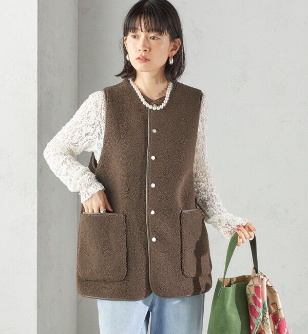 SHIPS for women「〈手洗い可能〉ボア フリース リバーシブル ベスト」|ベスト・ジレ|