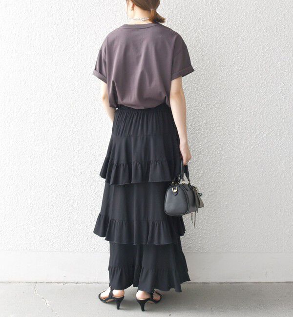 SHIPS any「SHIPS any:〈洗濯機可能〉ティアード ラッフル マキシ スカート」|スカート|