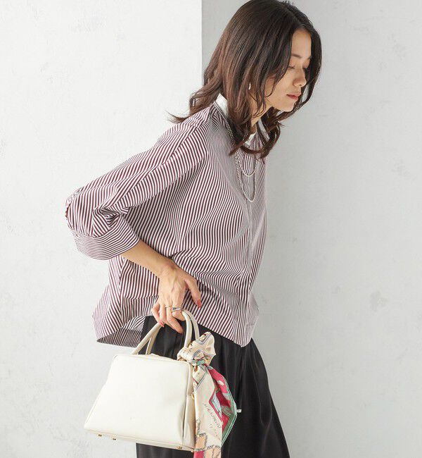 SHIPS for women「〈手洗い可能〉綿 ポリエステル ストライプ 羽織 シャツ」|シャツ・ブラウス|