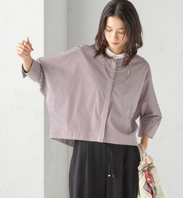 SHIPS for women「〈手洗い可能〉綿 ポリエステル ストライプ 羽織 シャツ」|シャツ・ブラウス|